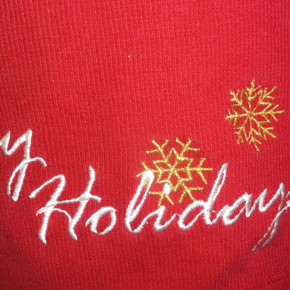 Vintage WHITE STAG embroidered Christmas Sweat Shirt STOCKINGS Women's Size XL - Picture 5 of 9